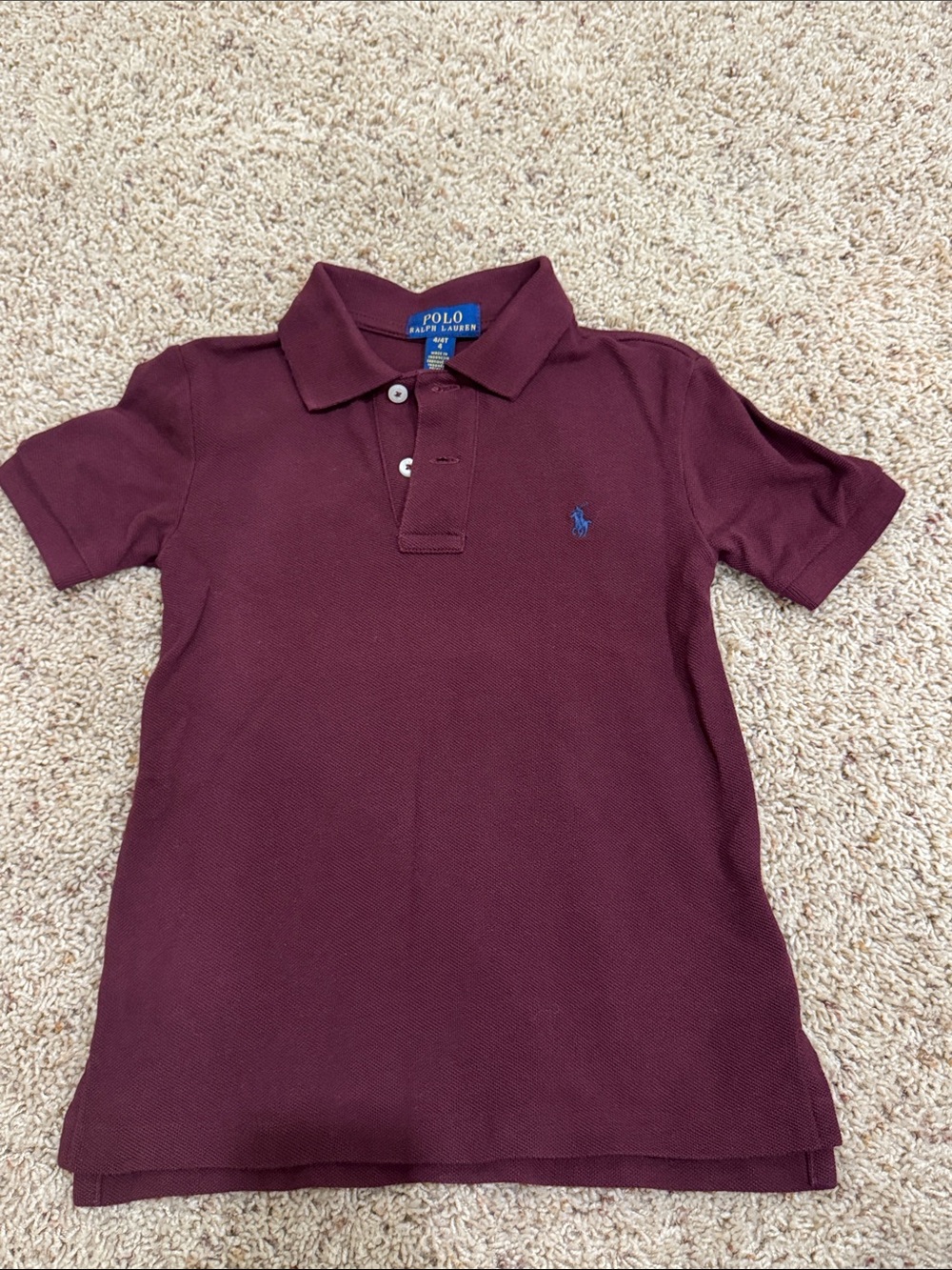 Polo by Ralph Lauren Boys' Maroon Polo with Blue Pony